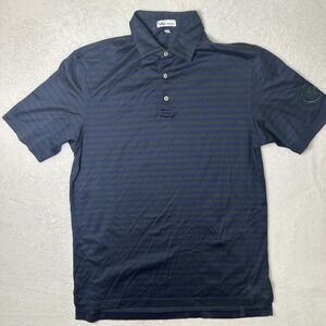 Peter Millar Mens WM Phoenix Open Polo Shirt M Blue Green Striped TPC Scottsdale